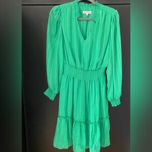 Nanette Lepore Chiffon Green Dress with sleeves
